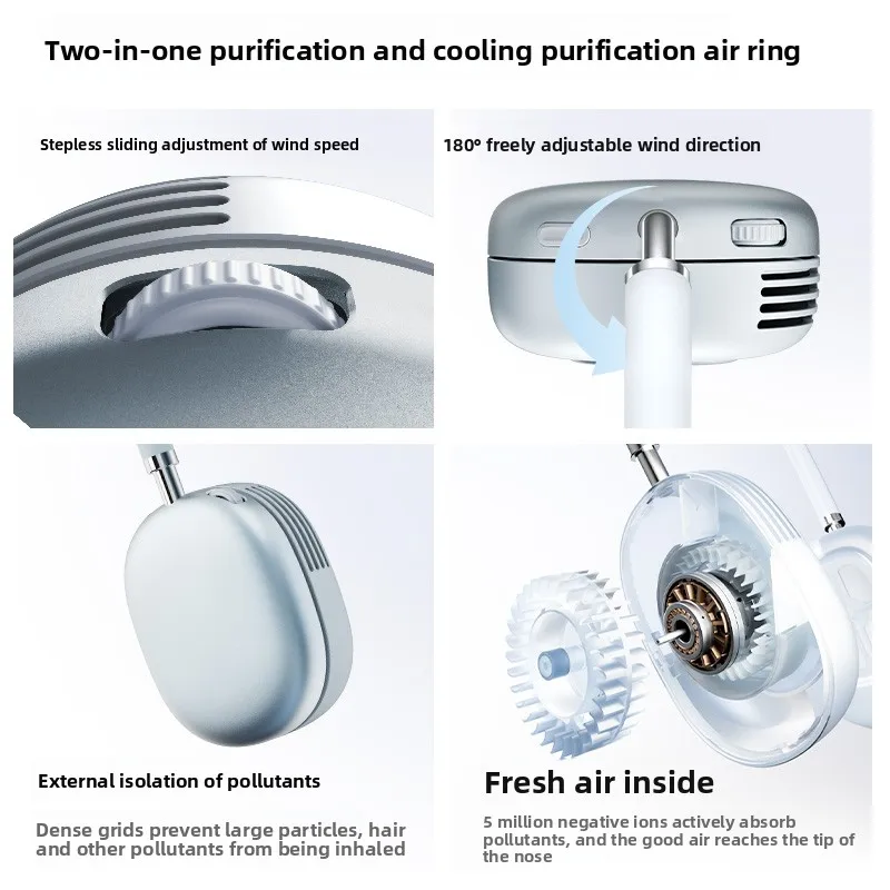 Neck fan Cooling small fan Portable small mini silent USB charging fan Outdoor cooling artifact