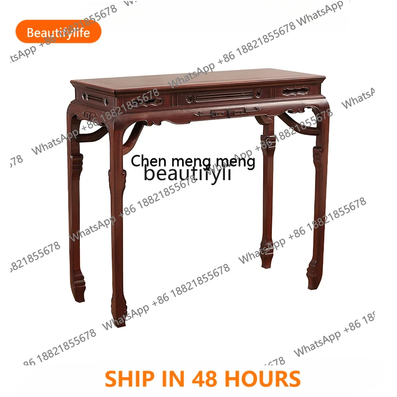 

Rosewood Chinese Style a Long Narrow Table Myanmar Sandal Wood Ming Style Table Middle Hall Altar AltarFH H