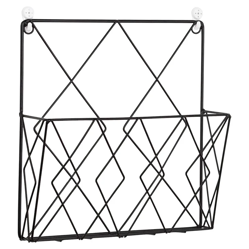Home Wall Decoration Ins Iron Grid Decor Frame Hanging Rack Wall Display Art Storage Box Basket Mesh Shelf Rack Holder Organizer