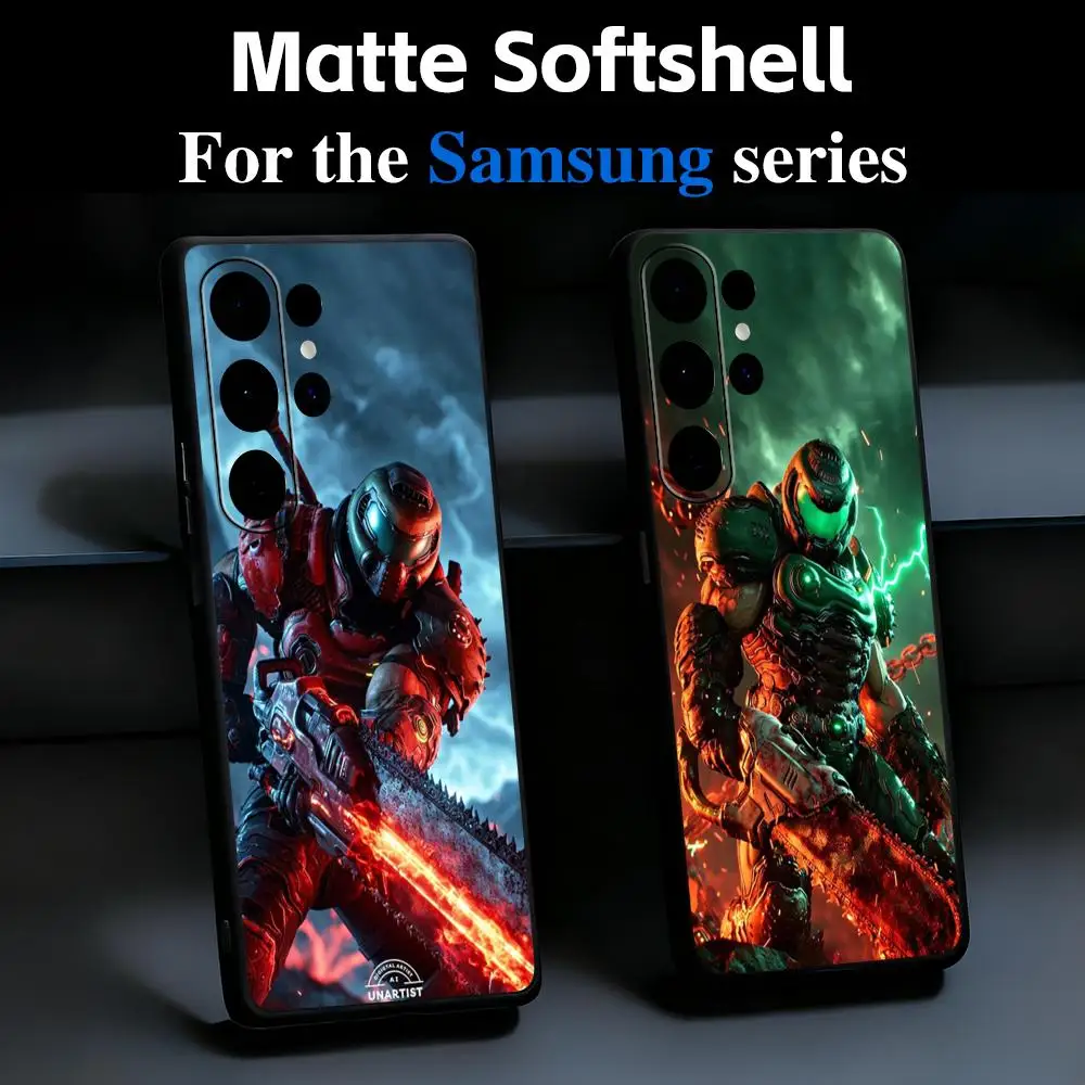 Hot Game D-DooMEs Cool Phone Case For Samsung Galaxy S26 S25 S24 S23 S22 S21 Plus Ultra Fold A Soft Black