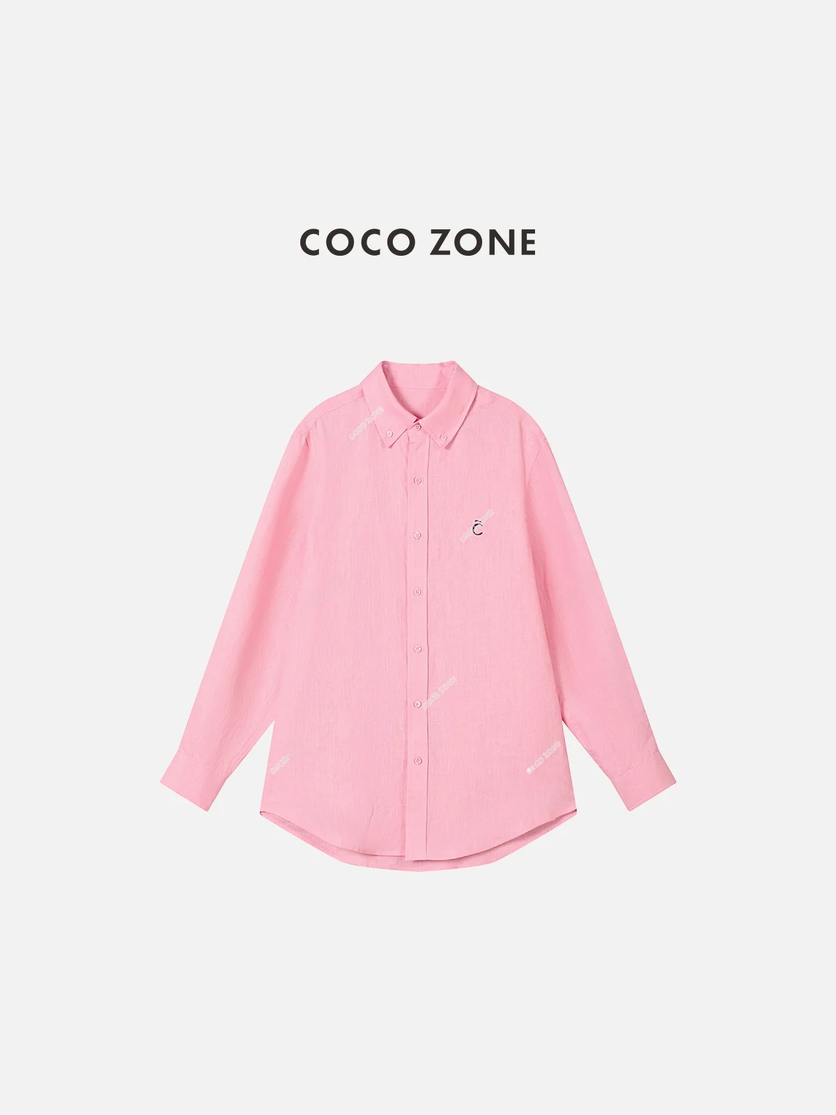 

Классическая льняная рубашка с длинным рукавом и воротником от ZONE 23C8554, женская, премиум-класса, свободного кроя, однотонная.