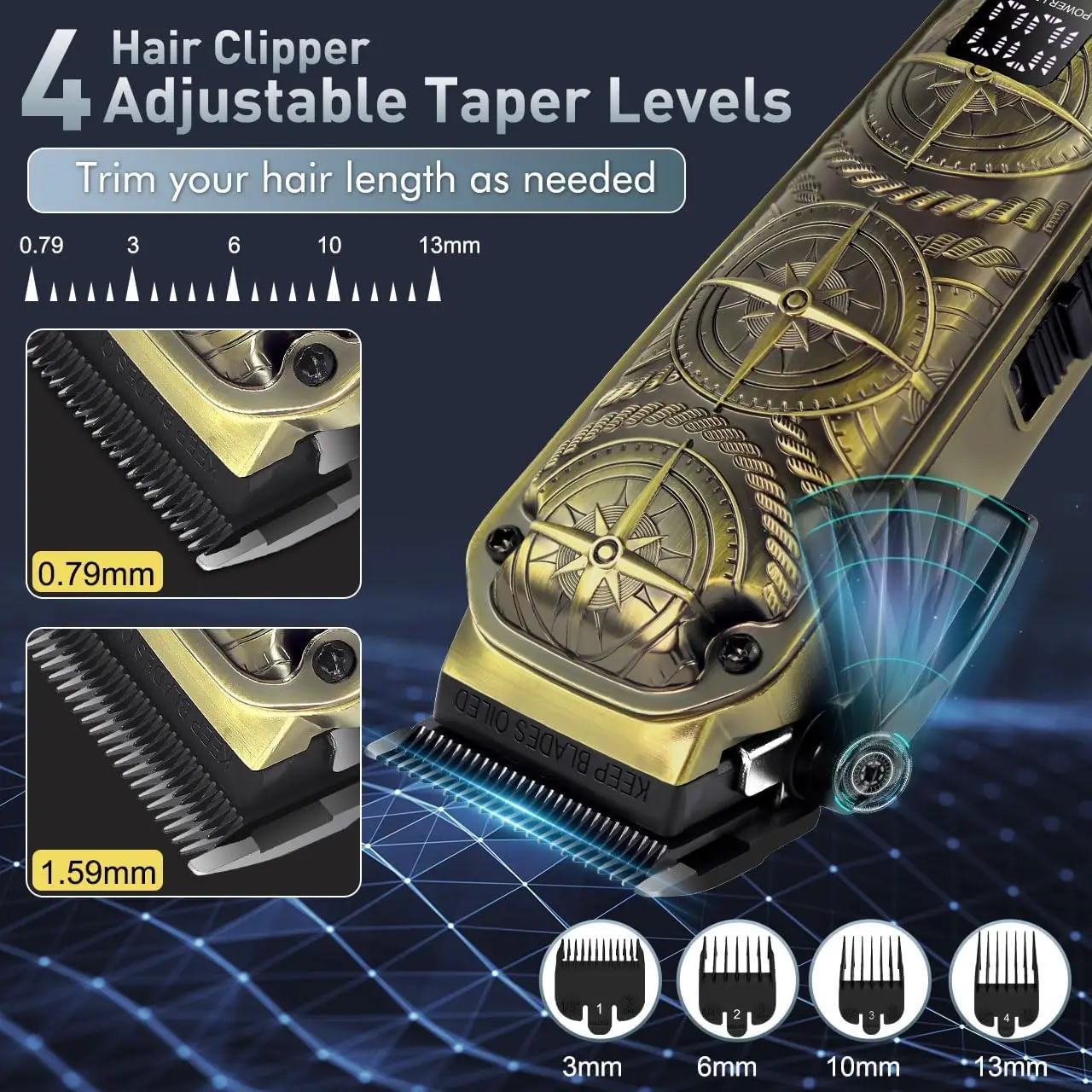 2026 New Upgrade Professional Hair Clippers For Men 3 In 1 Hair Trimmer Beard Trimmer Electric Shavers Razor Cordless B