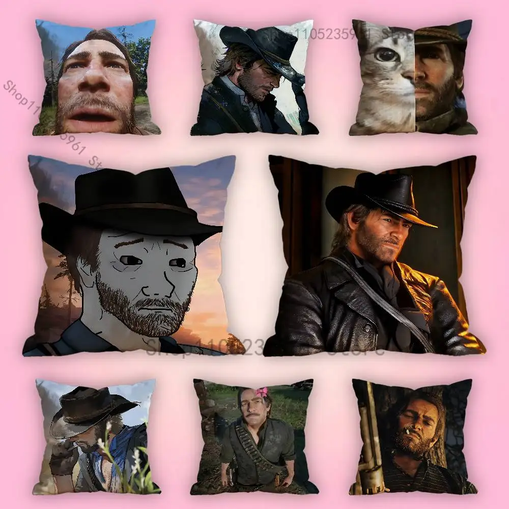 

A-Arthur M-Morgan Pillowcase for Sofa Room Office Decor Printing Protector Cushion Cover Valentine gift Custom