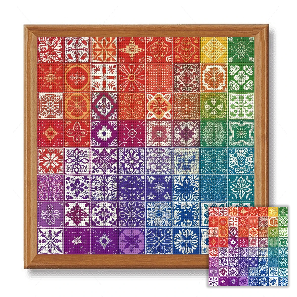 1 Set 40x40cm [15,7x15,7 Zoll] / 50x50cm [19,7x19,7 Zoll] 11CT/14CT bedruckter Stoff Kreuzstich DIY-Set, schöne Landschaft, Set – Detail 2