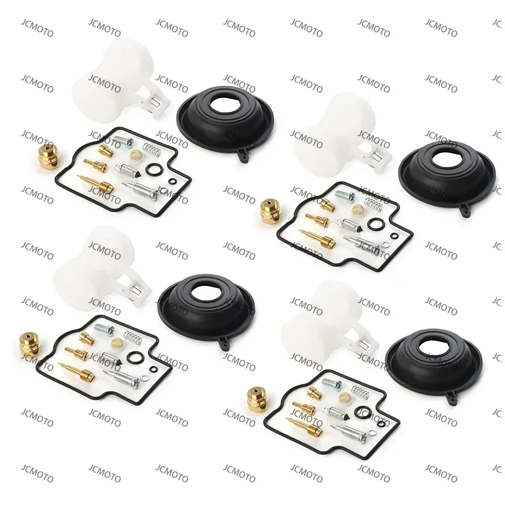 4 Sets For Kawasaki ZZR400 ZX400 ZZR 400 1990-2006 Motorcycle Carburetor Repair Kit Float Slow Jet Vavle Vacuum Diaphragm