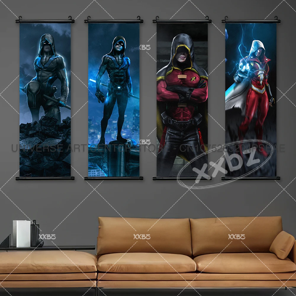 Nightwing Poster Wall Art Dick Scroll Picture DC Comics Home Decoration Supergirl Hanging Painting Green Lantern Canvas Aquaman