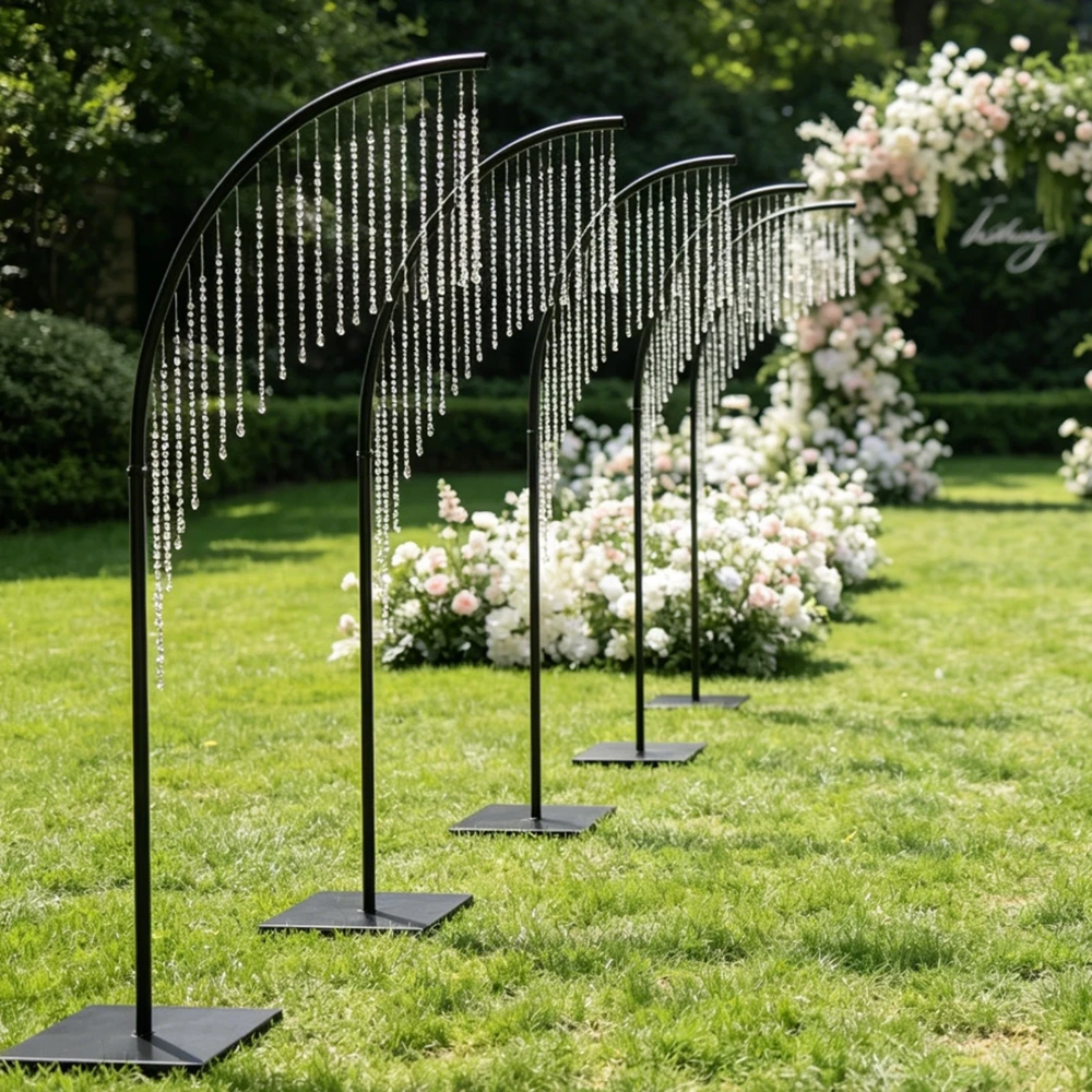 2pcs 300cm)Acrylic Flower Stand Wedding Decoration Crystal Backdrop Wedding Walkway Aisle Pedestal Flower Vase Stand