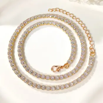 新款草書字母立方氧化鋯鏈首字母名字項鍊嘻哈飾品金銀色CZ 26字母吊墜項鍊 8 最佳銷售 鋯石項鍊 - №5