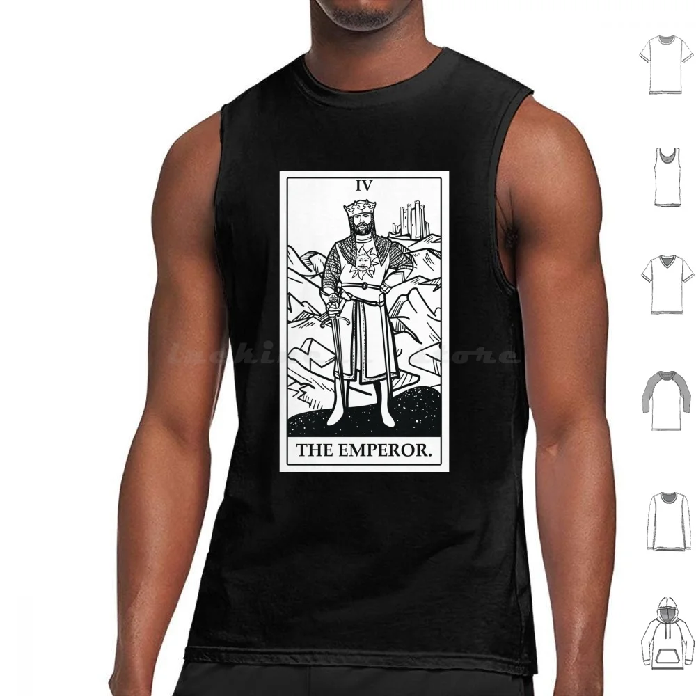 The Emperor Tarot Card Tank Tops Print Cotton And The Holy Grail Tarot Holy Grail Tarot