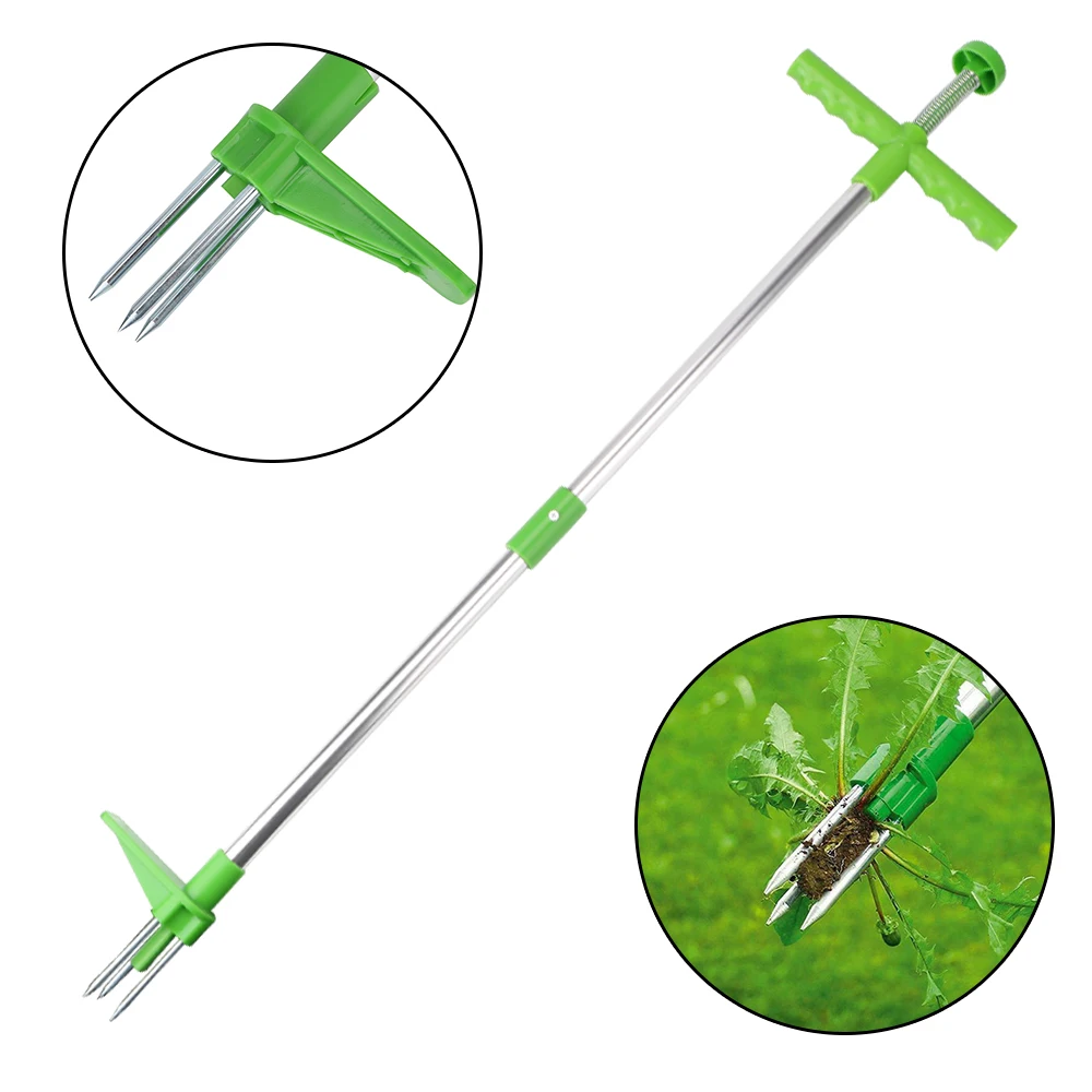 Garden Lawn Weeder Outdoor Yard Portable Grass Root Puller Tools Weed Puller Removable Long Handled Stand Up Weed Puller