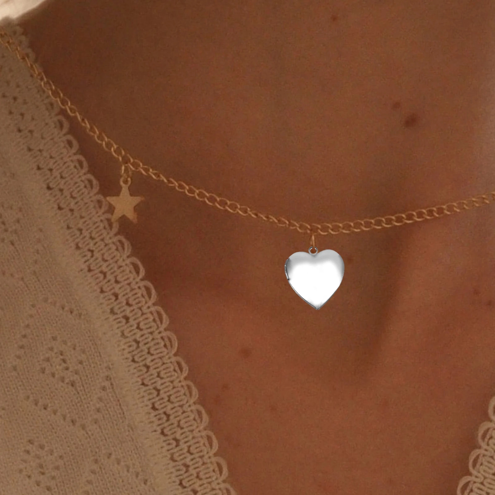 

Heart Shaped Locket Pendant Charm for Jewelry Necklace Making Stainless Steel Photo Locket Charm Heart Picture Metal Custom