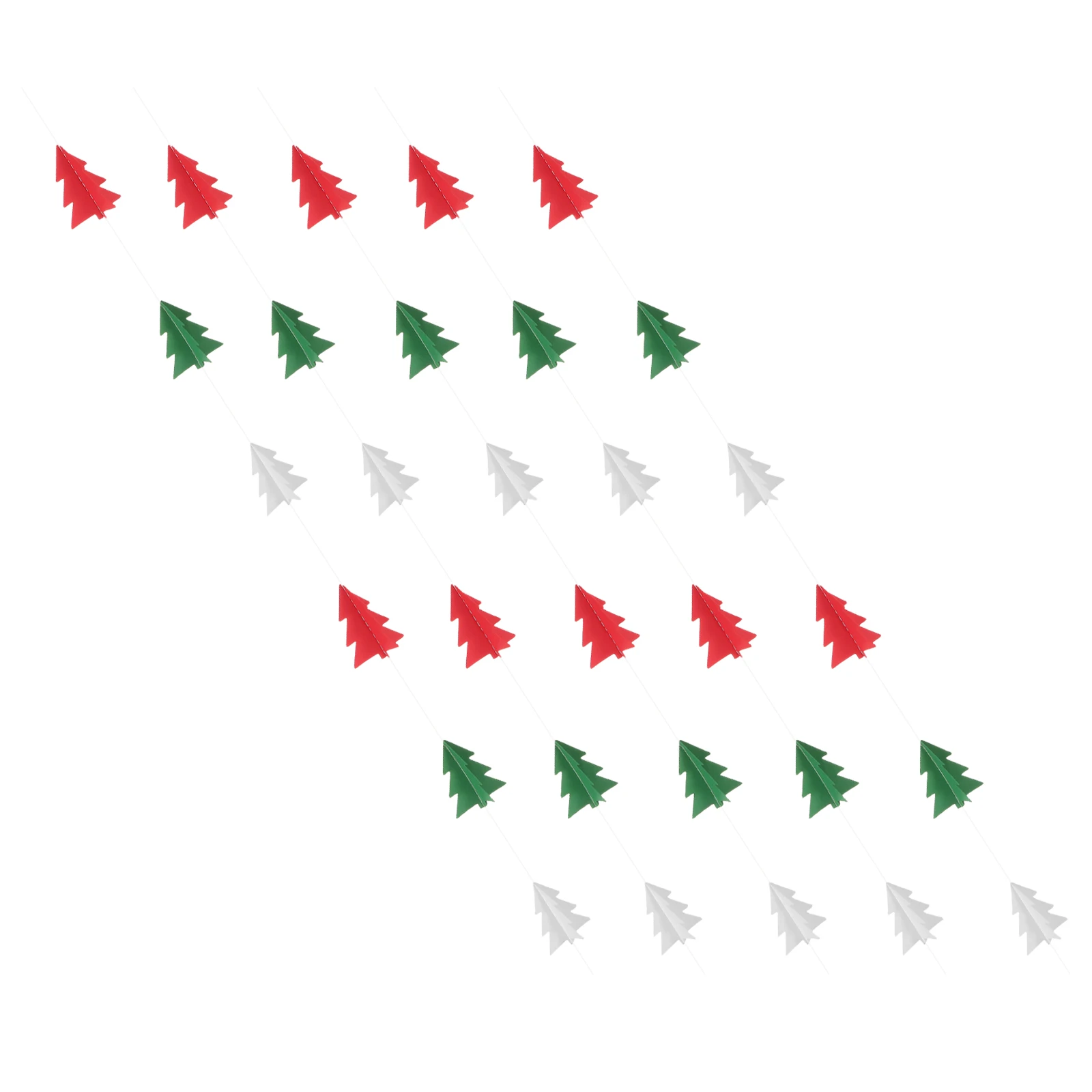 

5Pcs Christmas Tree Paper Garland 3D Red White Green Hanging Streamers Party Decorations Holiday Bunting Banner Christmas Party