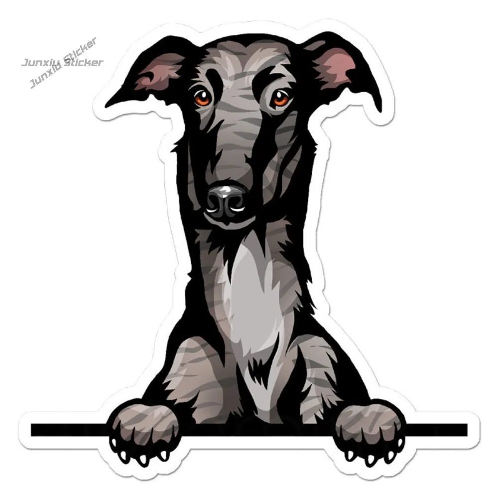 Greyhound Peeking Dog Vinyl Decal Sticker Indoor Anime Window Sticker Waterproof Vinyl Decal Weatherproof Decoration Accessories