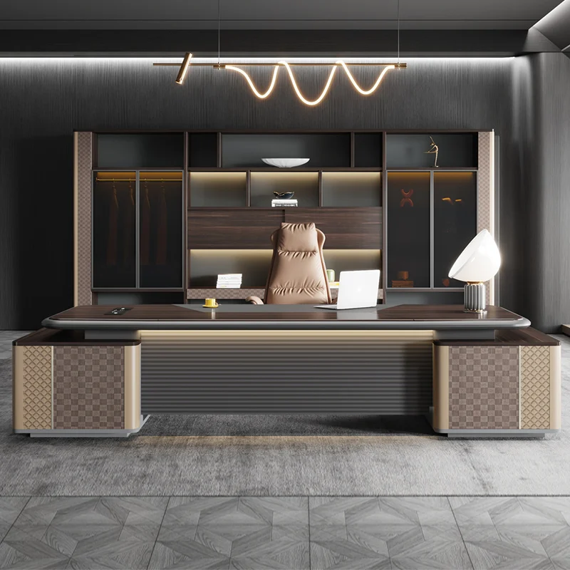 

Lshaped Luxury Office Desk Conference Storage Space Saving Office Desk Executive Organizers Escrivaninha Commercial Furniture