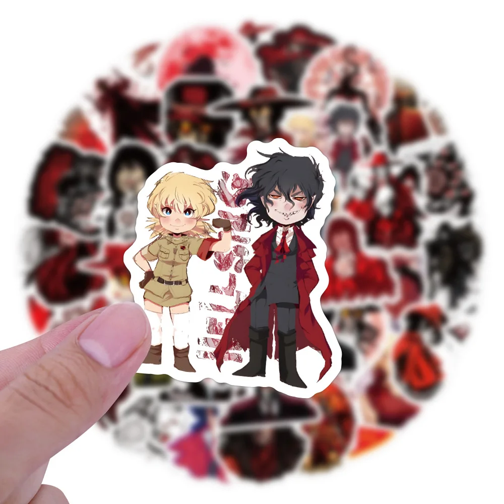 

60PCS Anime Hellsing Stickers Graffiti for Laptop Luggage Motorcycle Phone Travel Cartoon Funny Decal Kids Classic Toys Gifts