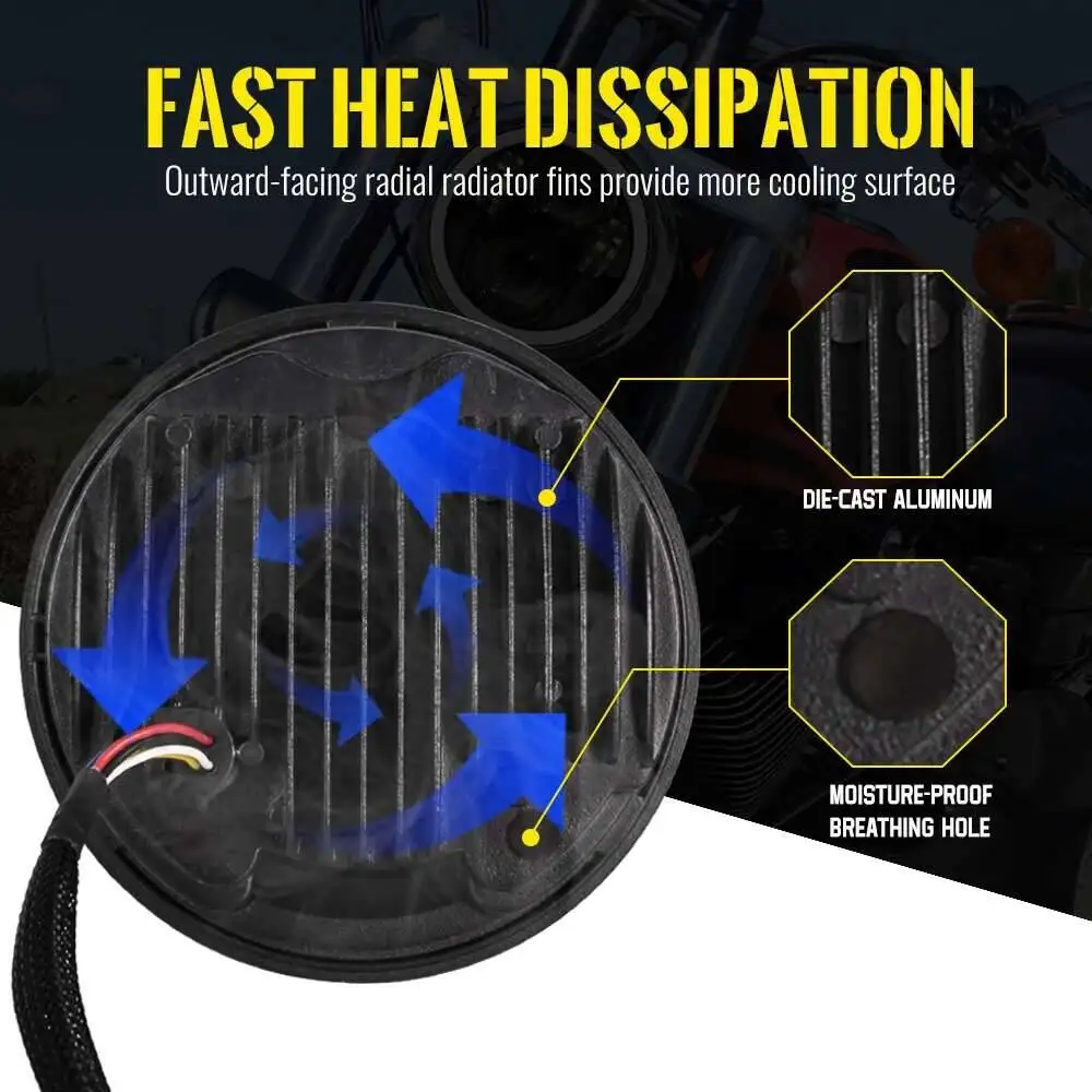 Motorcycle Headlight 5.75 Inch Lamp Halo For Triumph Rocket Iii 3 Speed Street Triple & Thunde 5 3/4 Inch image 6