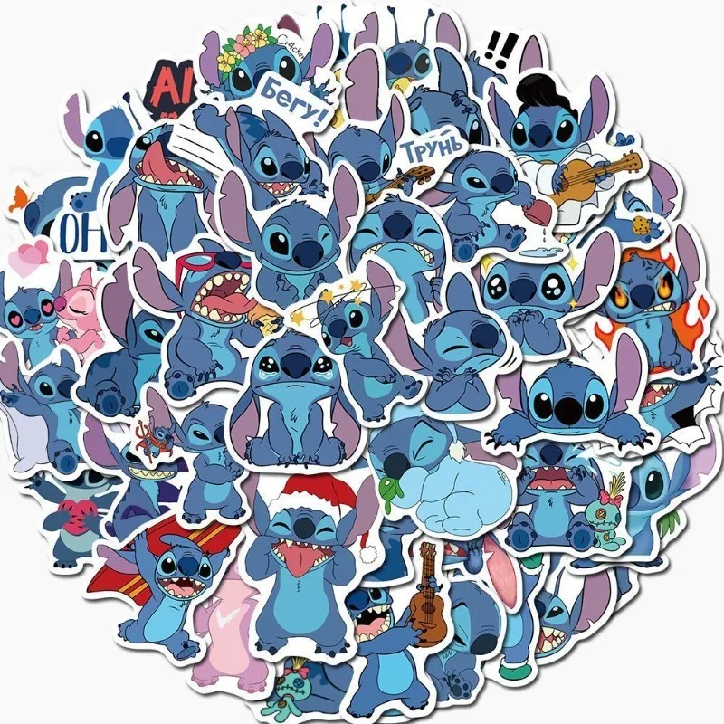 100Pcs Stitch Stickers Kawaii Cartoon Water Proof Sticker Anime Vinyl Decoration Decals