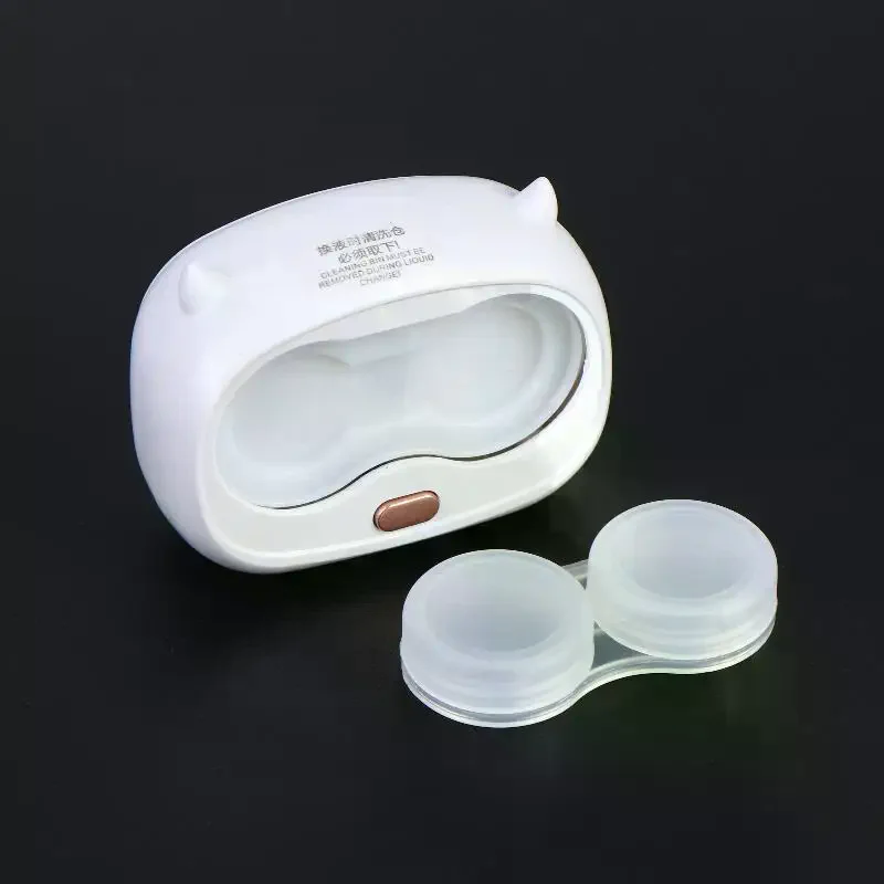 1 Set Battery Powered Contact Lenses Cleaner With Removable Box Remove Tear Protein Cleaning Machine Contact Lenses Case