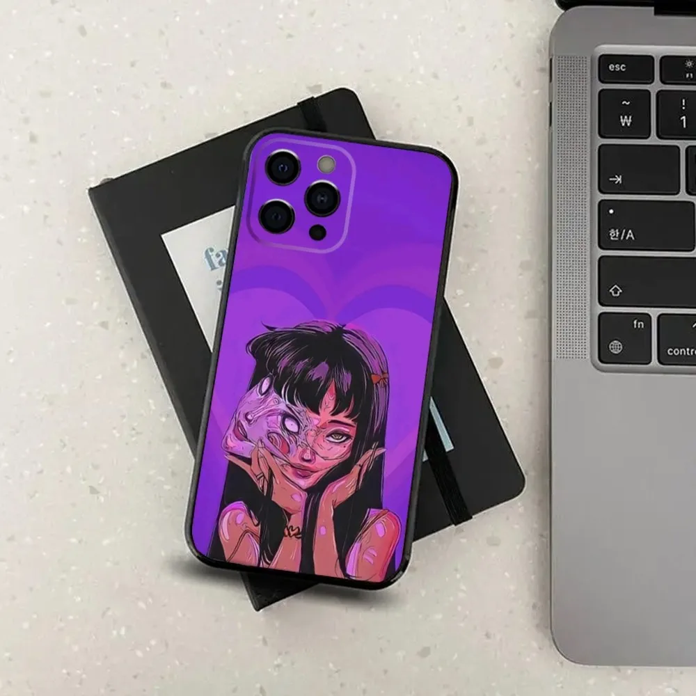 Horror Comics J-Junji T-Tomie Phone Case For iPhone 16,15,14,13,12,11,Pro,X,XS,Max,XR,Plus,Mini Soft Black Cover