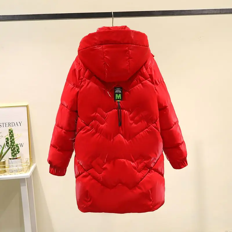 2023 New Women Down Cotton Coat Winter Jacket Female Mid Length Version Parkas Loose Hooded Outwear Thick Warm Outcoat