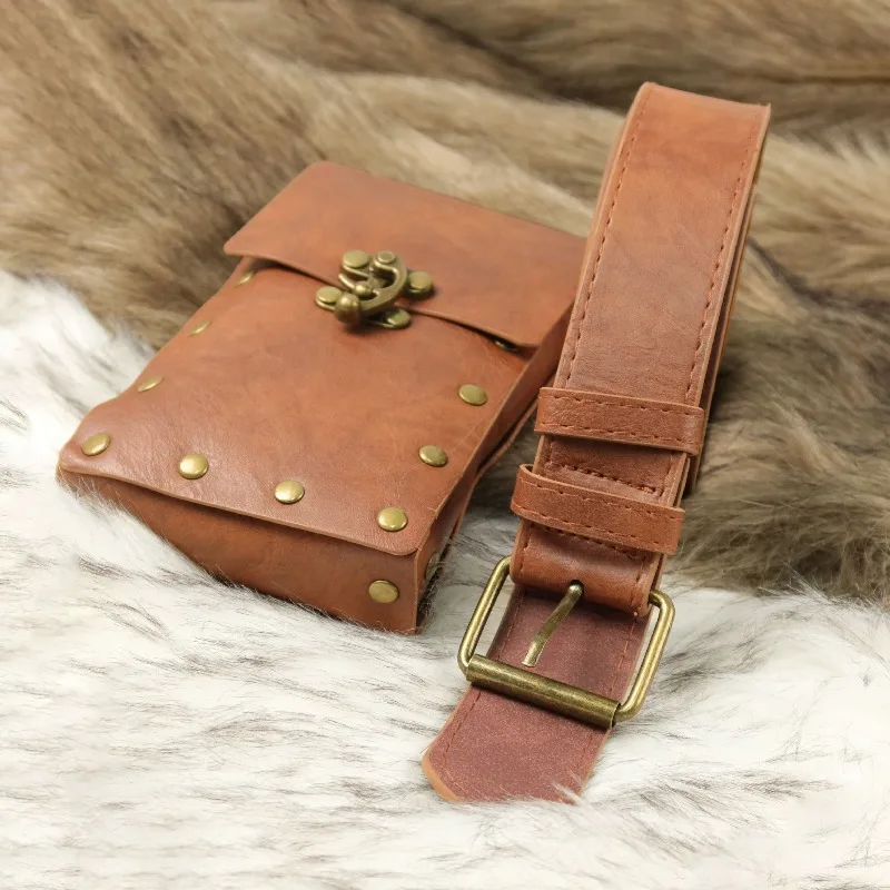 

PU Leather Bottle Waist Bag Phone Coin Pouch Retro Cosplay Prop Belt