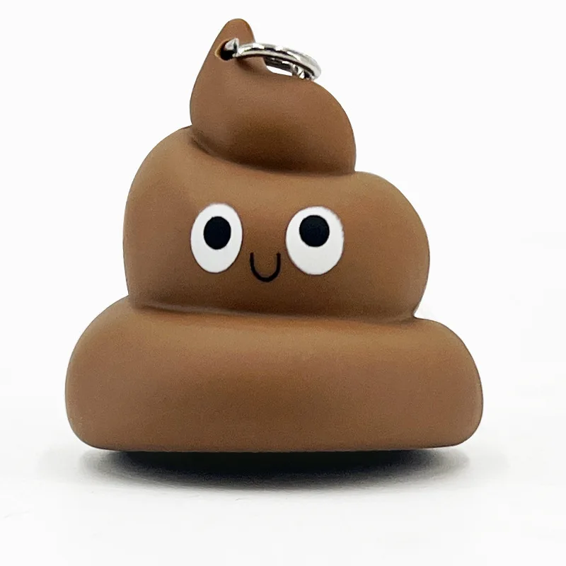 Novelty Simulated Poop Glowing Toy Keychain Hanging Creative LED Lights Sound/glowing Keychain Spoof Poop Stress Relief Fidget