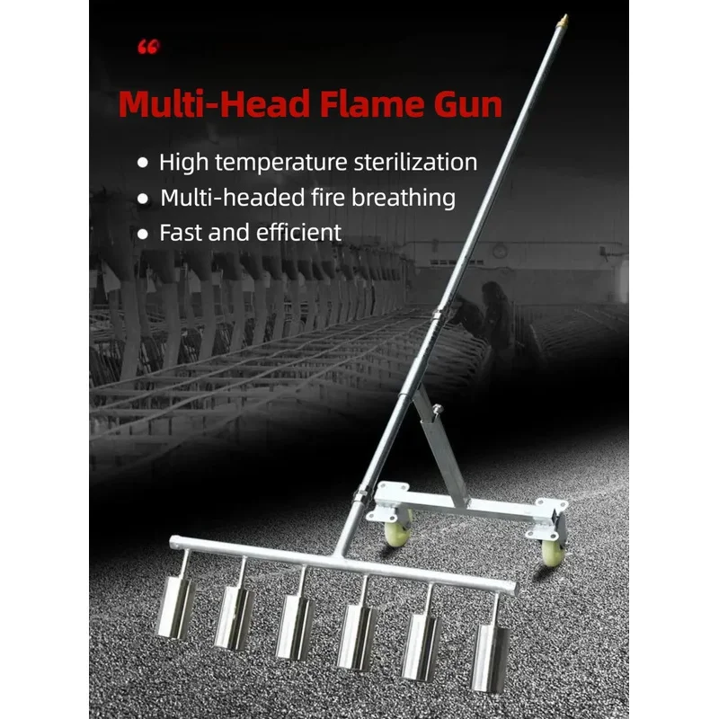 High Quality Stainless Steel Livestock Farm Disinfection Flamethrower 1800℃ High Temperature Sterilization Multi-Jet Flame Torch