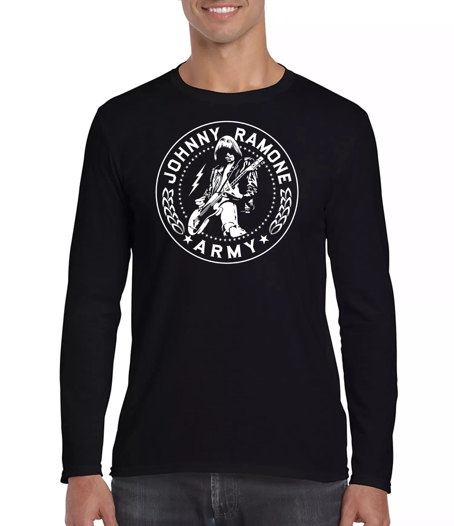 Man's t shirt Johnny Ramone Johnny Army Seal Mens Black T Shirt