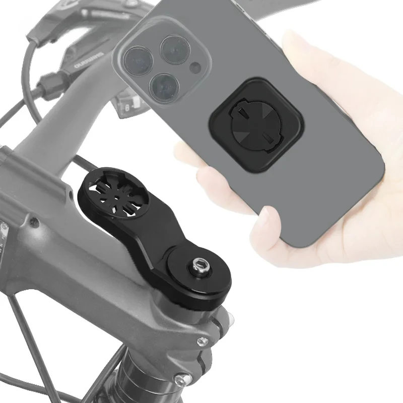 자전거 폰 홀더 자전거 핸들바 뒤쪽 버클 홀더 3M 어댑터 강력 접착 지지대 사이클링 가민 컴퓨터 마운트