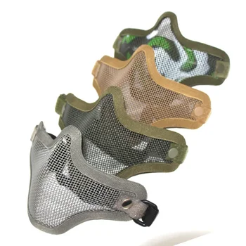 טקטי פיינטבול מסיכת פלדה מתכת רשת חצי פנים מסיכת ירי מגן מגן פנים אביזרים ציד פנים