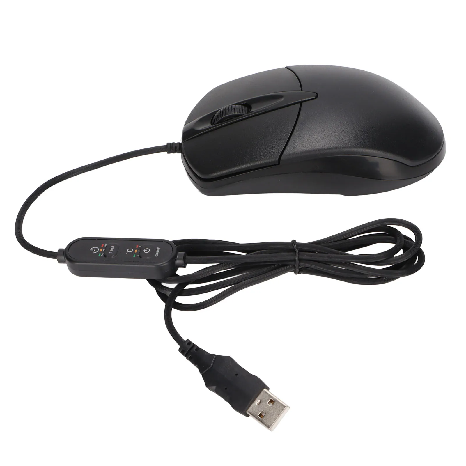 Heated Mouse 3 Levels Adjustable Black Ergonomic 1600DPI Wired Heating Mouse For Windows For OS X System Desktop Laptop