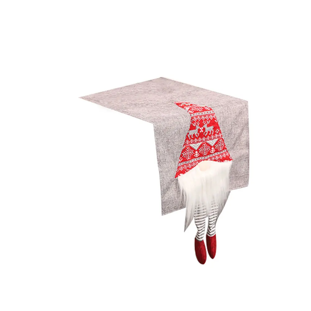 

Creative Christmas Table Runner Grey High Quality Stereoscopic Moustache Detail Home Table Decoration Xmas Party Supplies