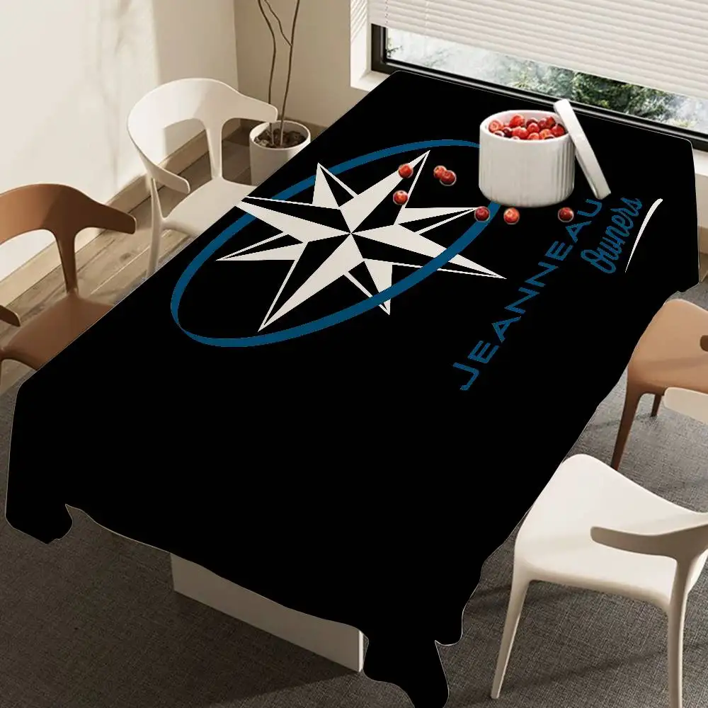 J-JEANNEAU logo Washable TableCloth for Wedding Party Dining Banquet Decoration Luxuriou Table Table Protector Cloth