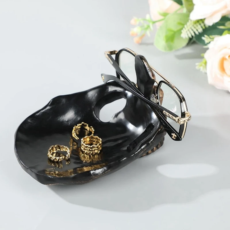 กรอบแว่นตา Skull กรอบแว่นตาแว่นตากันแดดแว่นตาขาตั้ง Key ผู้ถือประติมากรรมเรซิ่น