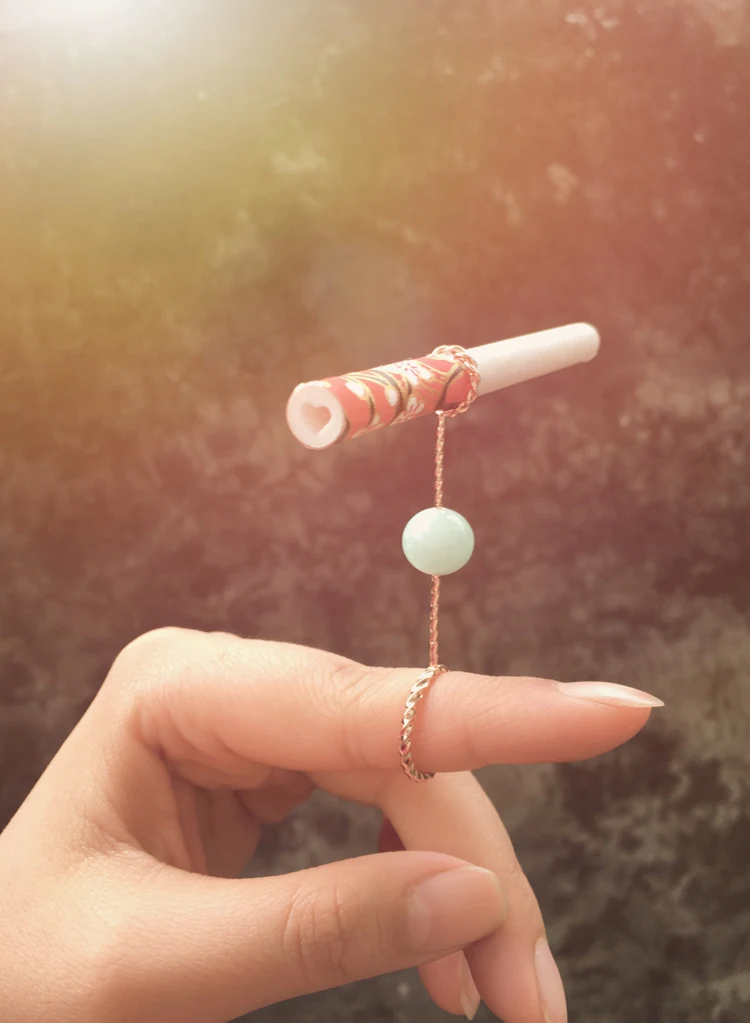 Cigarette Holder Women's Metal Ring Cigarette Rack agate Ring Cigarette Holder For 8mm Cigarettes Smoke smoking accessories
