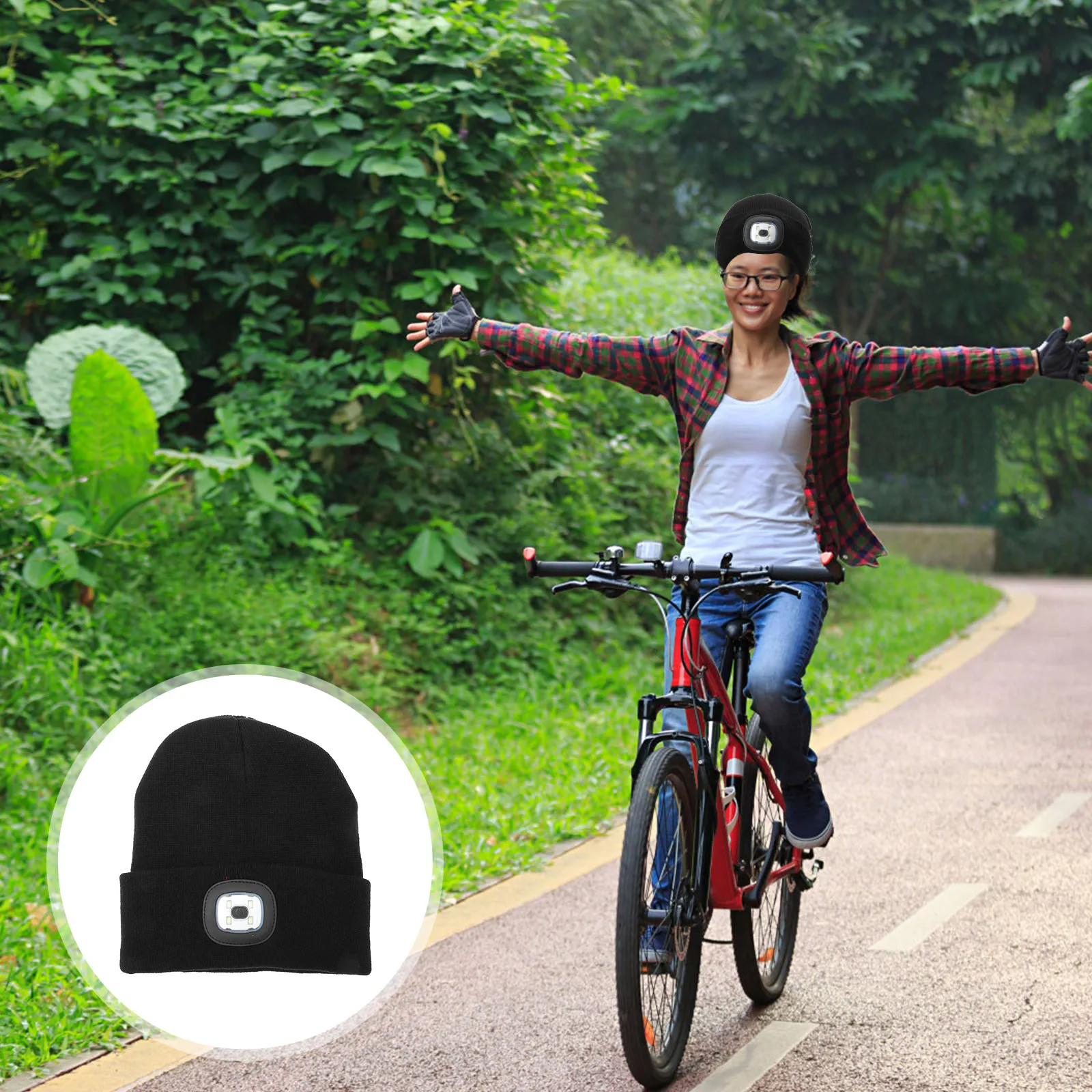 

1pc Usb Rechargeable Adjustable Led Lamp For Night Running Night Run Luminous Hat Outdoor Camping Cycling Hat