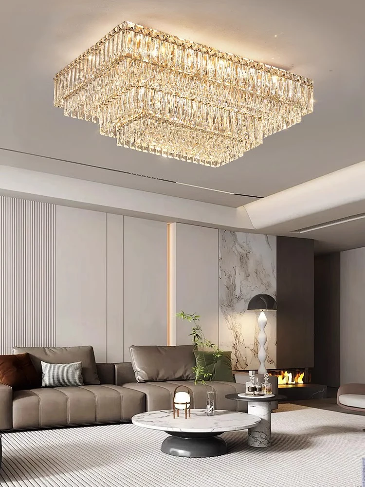 

Luxury Crystal Ceiling Lamp 2024 Modern Minimalist Home Decoration Light Fixture for Living Room Foyer Lustres Lamparas