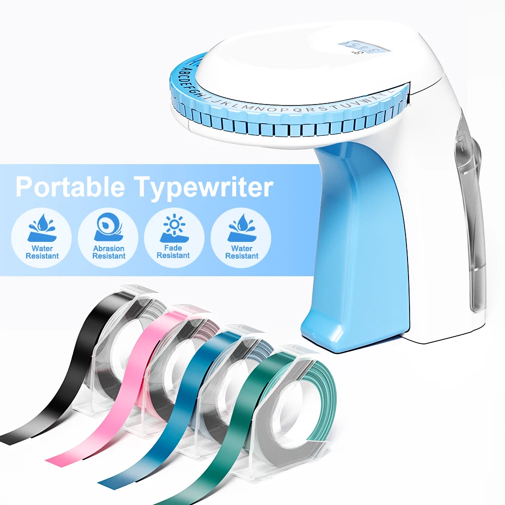 Omega S Embossing Label Maker with 9mm 3D Self-adhesive Label Tape Compatible for Dymo 12965 Typewriter for Dymo Labeller DM1610