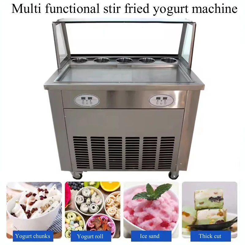 Homemade-Fruit-Ice Stir-Frying Machine Ice Frying Machine Stir-Fried Yogurt-Tray Household-Children Ice Frying Machine