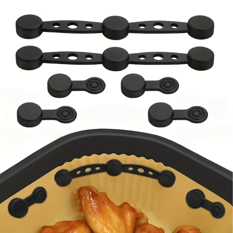 6pcs/2sets Magnetic Silicone Buckles for Air Fryer - Non-Stick Parch Clips, Magnetic Fasteners, Compatible with /Air Fryer Ovens