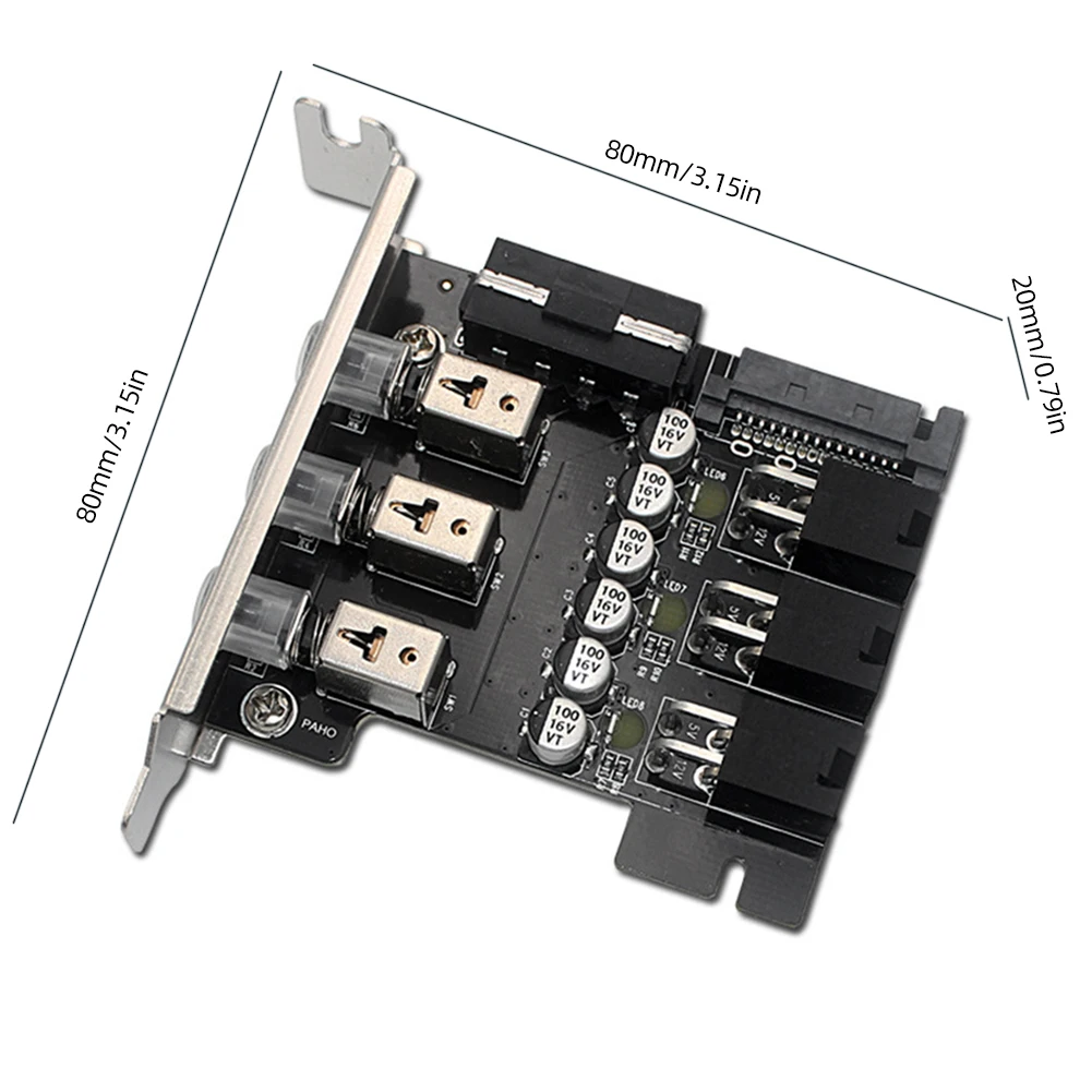 SSD Power Control Switch 4Pin SATA Harde Schijf PCI Uitbreidingskaart LED Backlit Genummerd Intelligent Control Management Systeem PCIE