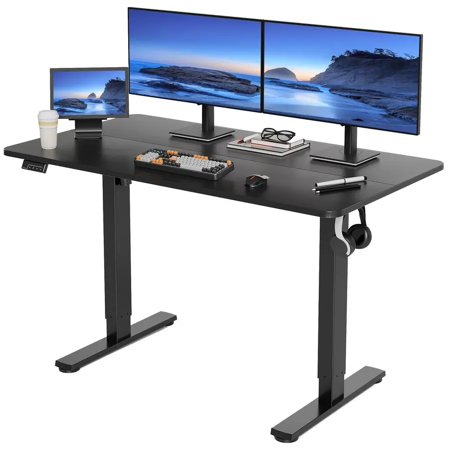 

Standing Desk Adjustable Height, 48x24 Inches Sit Stand up Desktop for Home Office, Ergonomic Rising Computer Table with Memory