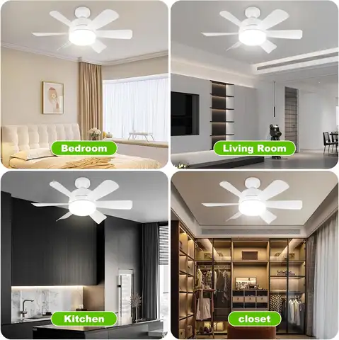 Takfläktslampa LED 30W 40W Enkel lampa med E27 fjärrkontroll för vardagsrum, arbetsrum, dekorativ fläktbelysning för hemmet 6 best sales ljusuttagsfläkt - №4