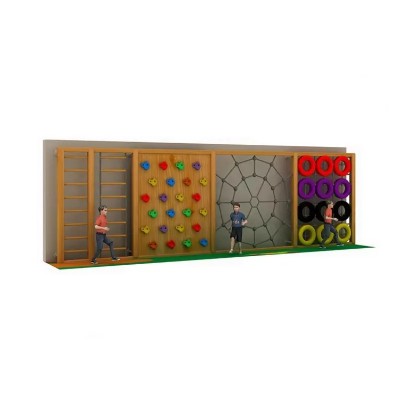 multi-function outdoor wooden rock climbing wall with low price