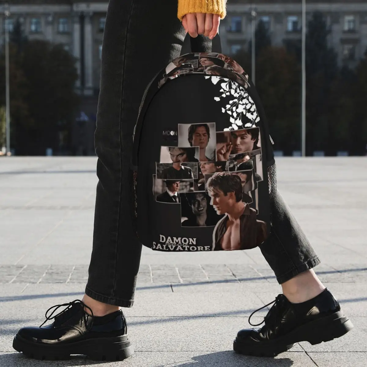 The Vampire Diaries Damon Salvatore Backpack Student BookBag Children School Bag Computer Shoulder Bags for Boys Girls