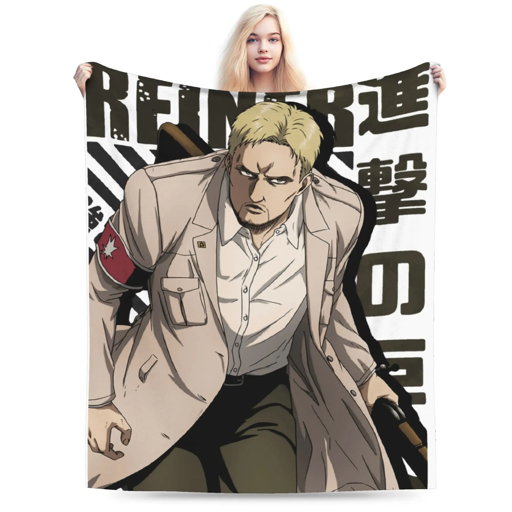 Shingeki no Kyojin Reiner Braun Attack on Titan Blanket Flannel  Winter  Breathable Warm Throw Blanket for Bedding Travel Quilt