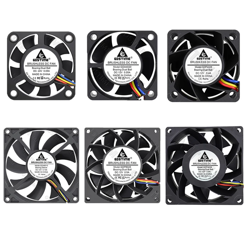 Gdstime PWM Fan FG 4PIN 120mm Ball Cooler For PC Case Fan 12V 24V Mini Fan 40MM 3D Printer Radial Cooling Fan 5015 Turbo Blower image 2