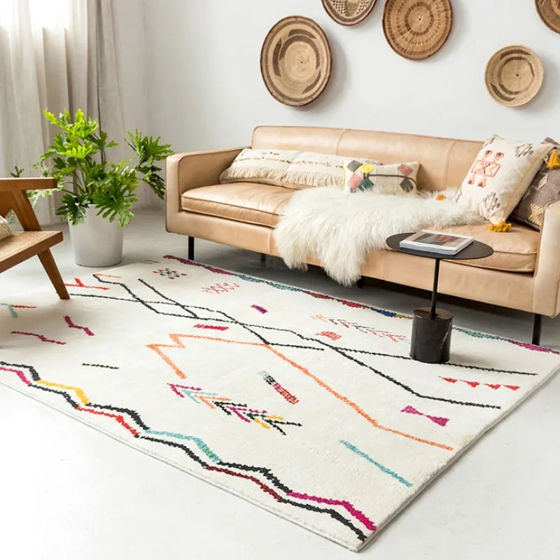 Moroccan Style Carpets for Living Room Large Area Bedroom Decor Plush Carpet Thicken Persia Floor Mat Home Fluffy Soft Study Rug