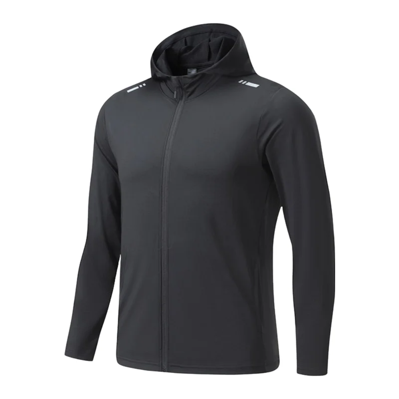 Spring And Autumn Hooded Zipper Sports Jacket Quick-drying Long-sleeved Tight Men's Running Fitness Clothes