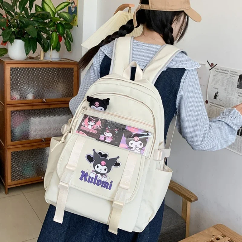 Sanrio Kawaii Kuromi School Bag Elementary School Student Backpack Cartoon Cinnamoroll Large Capacity Lightweight Backpack Gift